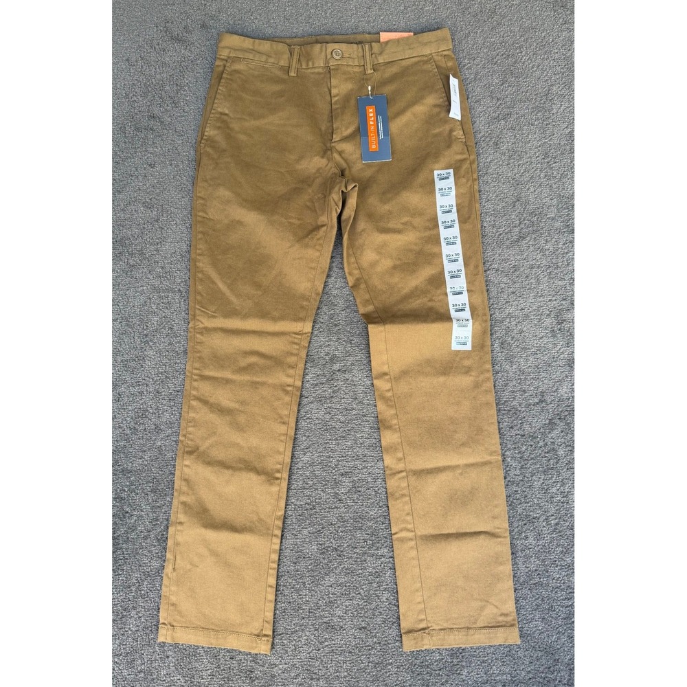 Old Navy Ultimate Skinny Built-In Flex Chino Pants Mens 30x30 Tobacco Brown‎ NEW